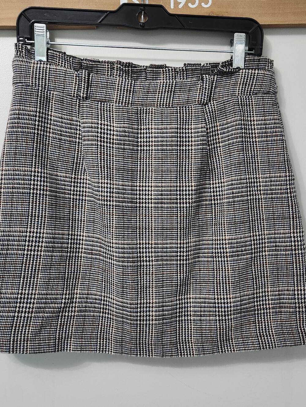 Plaid Paperbag Waist Mini Skirt Preppy Academia Schoolgirl Fall Winter Large - Picture 9 of 14